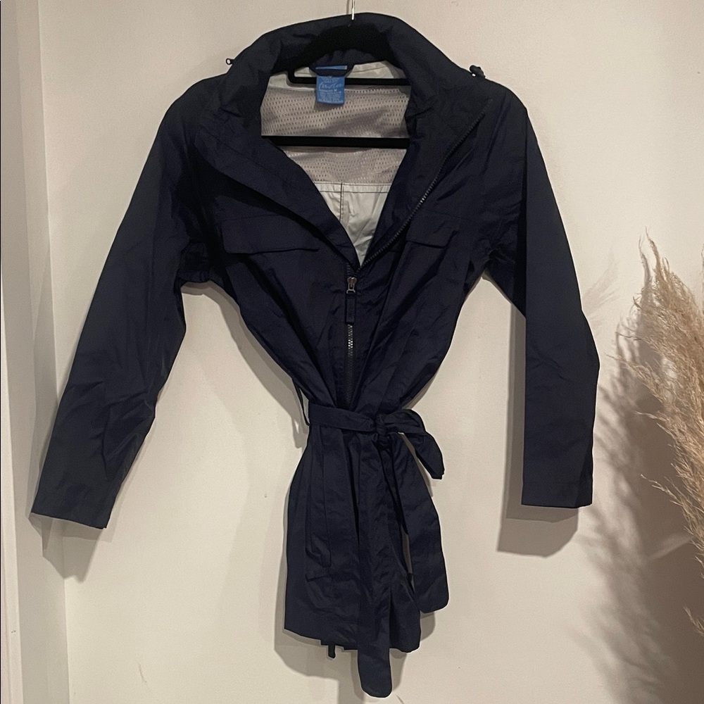 Charles River Apparel Dark Blue Trench Coat Sz M B124